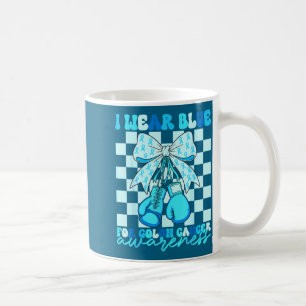 Taza De Café Usar azul para el boxeo coquette de conciencia de