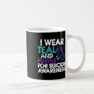 Taza De Café Usar Conciencia Sobre El Suicidio Verde azulado Y 