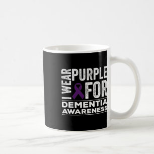 Taza De Café Usar Púrpura Para Concienciación De Demencia Alzhe