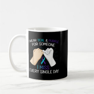 Taza De Café Usar Verde Teal Púrpura Por Alguien Que Extraño Ca