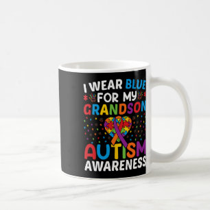 Taza De Café Usé Azul Para Mi Nieto Autismo Conciencia Mamá D