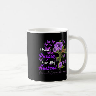 Taza De Café Usé Púrpura Para Mi Marido Y Cáncer Pancreático Aw