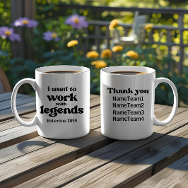 Taza De Café Usé Trabajar Con Leyendas Divertido Agradecimiento