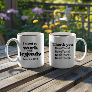 Taza De Café Usé Trabajar Con Leyendas Divertido Agradecimiento