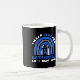 Taza De Café Uso Azul Para La Diabetes Conciencia Fe Esperanza