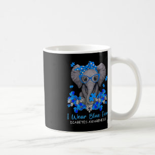 Taza De Café Uso Azul Para La Diabetes Concienciación Elefante