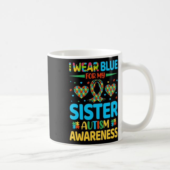 Taza De Café Uso Azul Para Mi Hermana Hermano De Concienciación (Derecha)