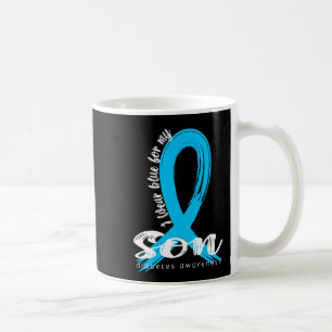 Taza De Café Uso Azul Para Mi Hijo Diabetes Conciencia Rib Azul