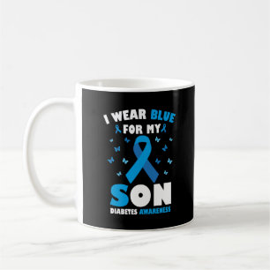 Taza De Café Uso Azul Para Mi Hijo Diabetes Conciencia T1D