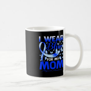 Taza De Café Uso Azul Para Mi Mamá Alopecia Conciencia Butterfl