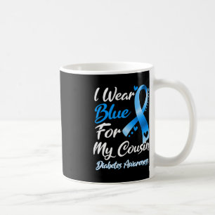 Taza De Café Uso Azul Para Mi Primo Diabetes Sensibilización Ci