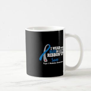 Taza De Café Uso azul y gris para mi hijo Diabetes Conciencia