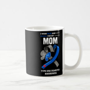 Taza De Café Uso Azul Y Gris Para Mi Mamá Diabetes Tipo 1