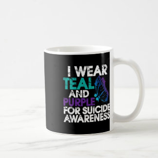 Taza De Café Uso Conciencia Suicida Verde azulada Y Morada 1