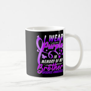Taza De Café Uso Morado En Memoria De Mi Hermano Sobredosis Awa