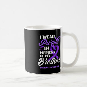 Taza De Café Uso Morado En Memoria De Mi Hermano Sobredosis Awa