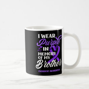 Taza De Café Uso Morado En Memoria De Mi Hermano Sobredosis Awa