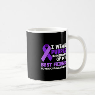 Taza De Café Uso Morado En Memoria De Mi Mejor Sobredosis De Am