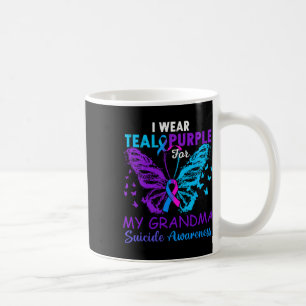 Taza De Café Uso Morado Verde azulado En Memoria Del Suicidio D