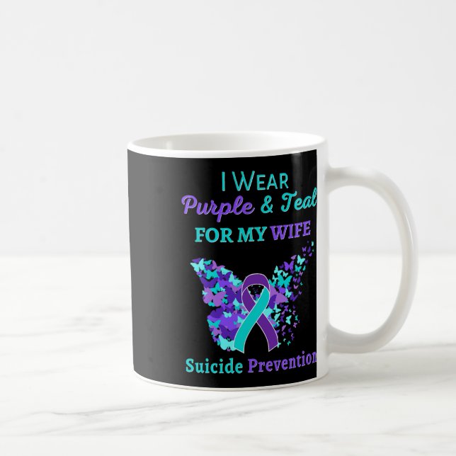 Taza De Café Uso Morado Y Verde azulado Para Evitar El Suicidio (Derecha)