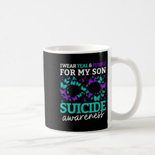 Taza De Café Uso Morado Y Verde azulado Para Mi Hijo Suicidio P