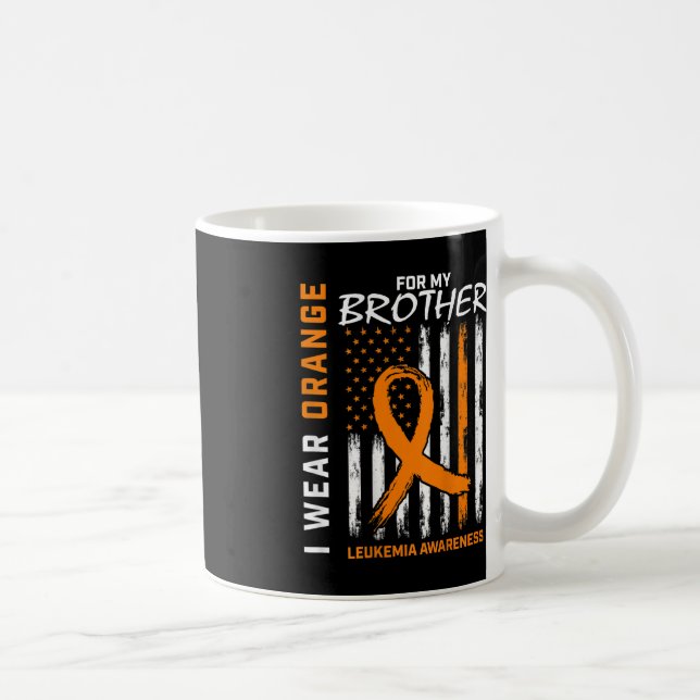 Taza De Café Uso Naranja Para Hermano Leukemia Awareness Ameri (Derecha)