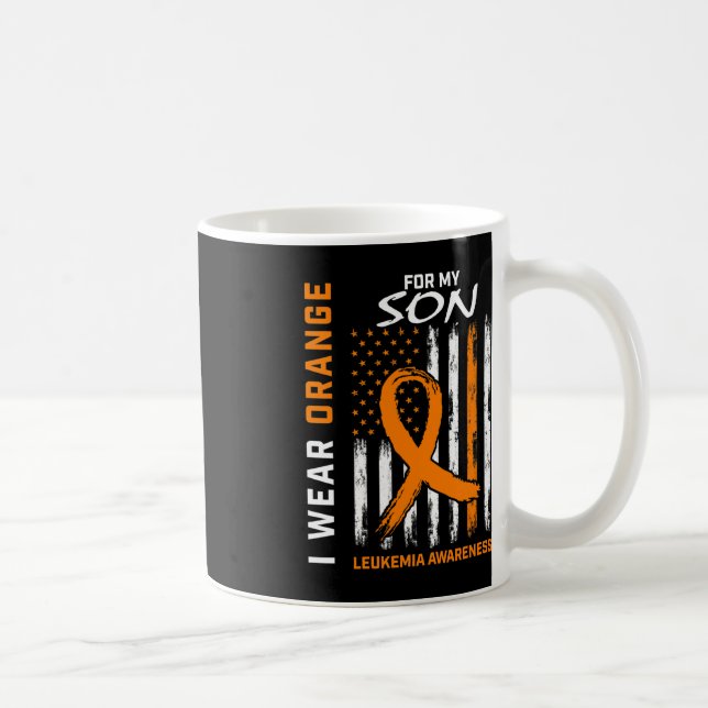 Taza De Café Uso Naranja Para Mi Hijo Leucemia Conciencia Ameri (Derecha)