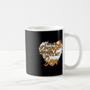 Taza De Café Uso Naranja porque amo a mi hijo por leucemia.