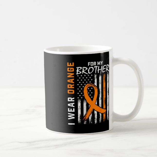Taza De Café Uso Naranja Ribbon Brother Leukemia Awareness Fl (Derecha)