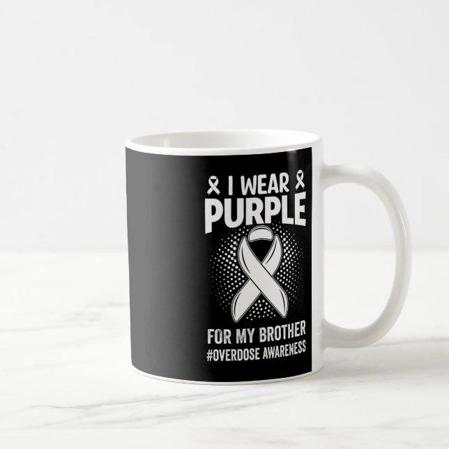 Taza De Café Uso Púrpura Para Conciencia Sobre La Sobredosis De (Derecha)