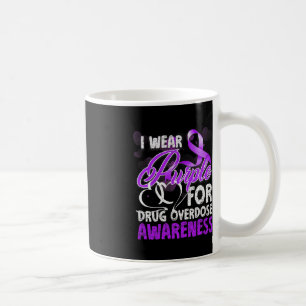 Taza De Café Uso Púrpura Para Concienciación Sobre La Sobredosi
