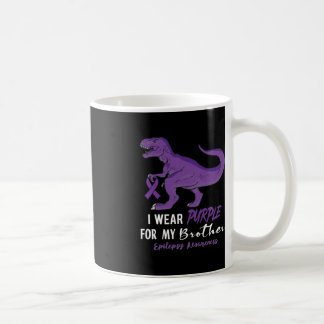 Taza De Café Uso Púrpura Para Hermano Dinosaurio Epilepsy Aware