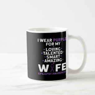 Taza De Café Uso Púrpura Para Mi Esposa Epilepsia De Conciencia
