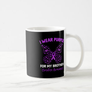 Taza De Café Uso Púrpura Para Mi Hermano Concienciación Sobre L