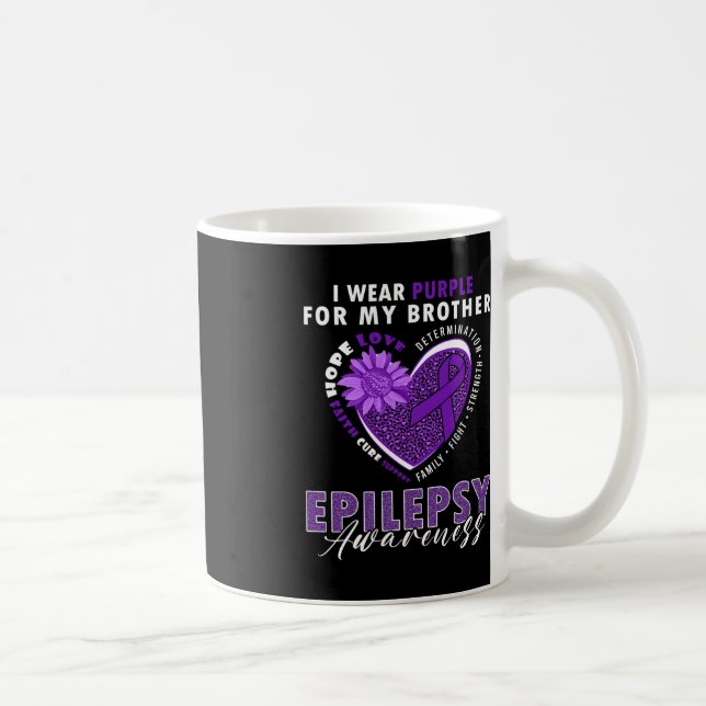 Taza De Café Uso Púrpura Para Mi Hermano Epilepsia Awareness Su (Derecha)