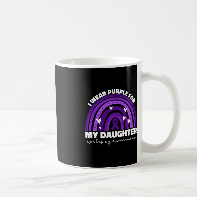 Taza De Café Uso Púrpura Para Mi Hija Epilepsia Awareness M (Derecha)