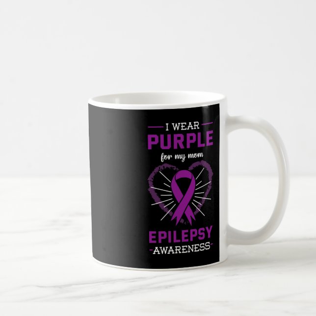 Taza De Café Uso Púrpura Para Mi Mamá Epilepsia Awareness Mothe (Derecha)