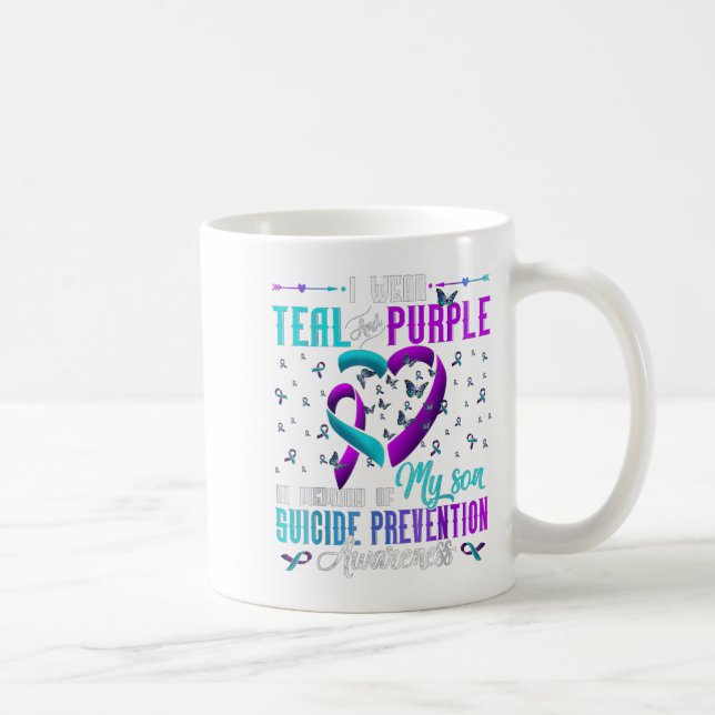 Taza De Café Uso Púrpura Verde azulado Para Prevenir El Suicidi (Derecha)