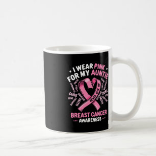Taza De Café Uso Rosa Por Mi Tía De Cáncer De Mama, Consciente