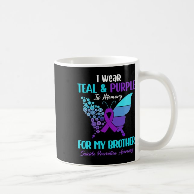 Taza De Café Uso Verde azulado Y Morado En Memoria Del Hermano  (Derecha)