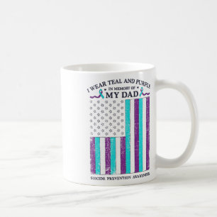 Taza De Café Uso Verde azulado Y Morado En Memoria Del Suicidio