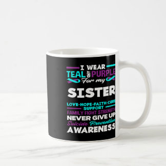 Taza De Café Uso Verde azulado Y Morado Para Mi Hermana Suicida