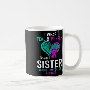 Taza De Café Uso Verde azulado Y Morado Para Mi Hermana Suicida