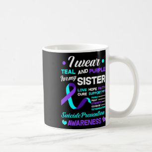 Taza De Café Uso Verde azulado Y Morado Para Mi Hermana Suicida