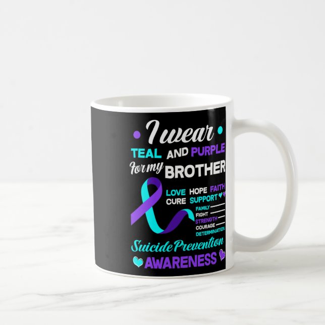 Taza De Café Uso Verde azulado Y Morado Para Mi Hermano Suicidi (Derecha)