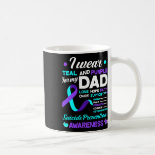 Taza De Café Uso Verde azulado Y Morado Para Mi Papá Suicida Pr