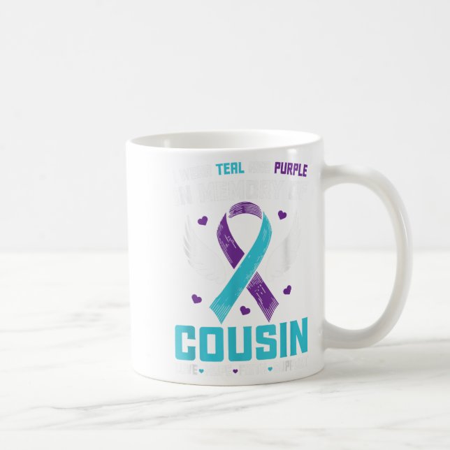 Taza De Café Uso Verde azulado Y Morado Para Mi Primo Conscient (Derecha)