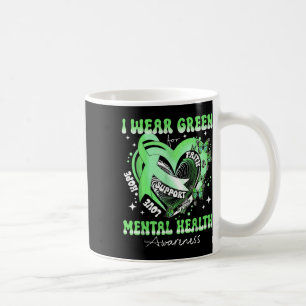Taza De Café Uso Verde Para Concienciación Sobre La Salud Menta