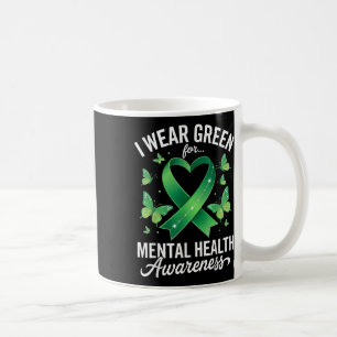 Taza De Café Uso Verde Para Concienciación Sobre Salud Mental M