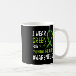 Taza De Café Uso Verde Para Concienciación Sobre Salud Mental M